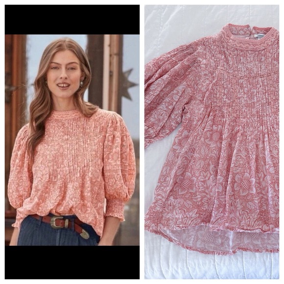 Sundance Tops - SUNDANCE CATALOG Grand Fleur Top Sienna Floral MEDIUM Boho Cottage Core